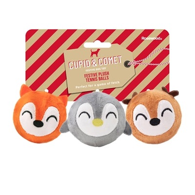 Cupid & Comet Festive Plush Tennis Balls