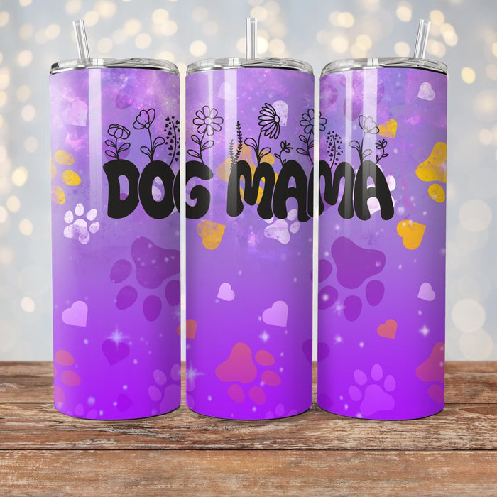 Drinkbeker met Rietje Dog Mama Paars