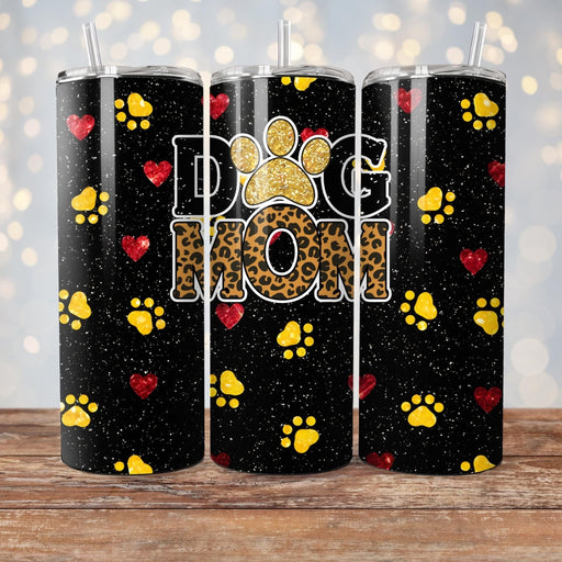 Drinkbeker met Rietje Dog Mom Zwart