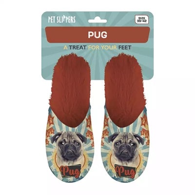 Merkloos Pantoffel Pug Mopshond Oranje