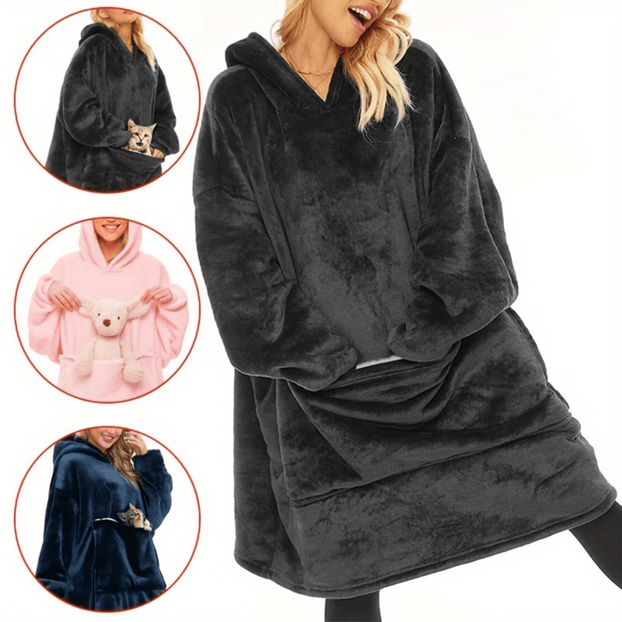 Oversized Snuggle Hoodie Deken met Buidelzakken - Dogzoo