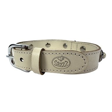 Sazzz Halsband Hond Adventure Stone Classic Leer Creme