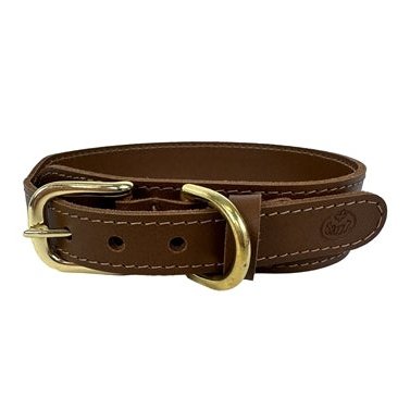 Sazzz Halsband Hond Pioneer Classic Leer Zadel Bruin