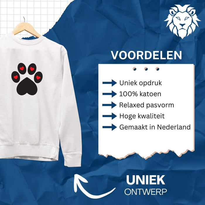 Sweater Hondenpoot met Hartjes - Dogzoo