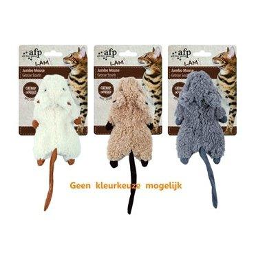 Afp Jumbo Muis Crinkle Lamswol Met Catnip Assorti