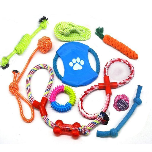 Dogzoo - Honden speelgoed - Speelgoed - Honden - 9 Stuks - Hondenspeelgoed - Puppy speelgoed - Baby speelgoed - Kauwspeelgoed - Hondenbal - Hondentouw