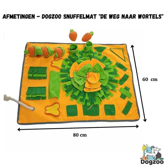 Dogzoo - Snuffelmat hond - De weg naar Wortels - Snuffelmat - Honden speelgoed - Intelligentiespel