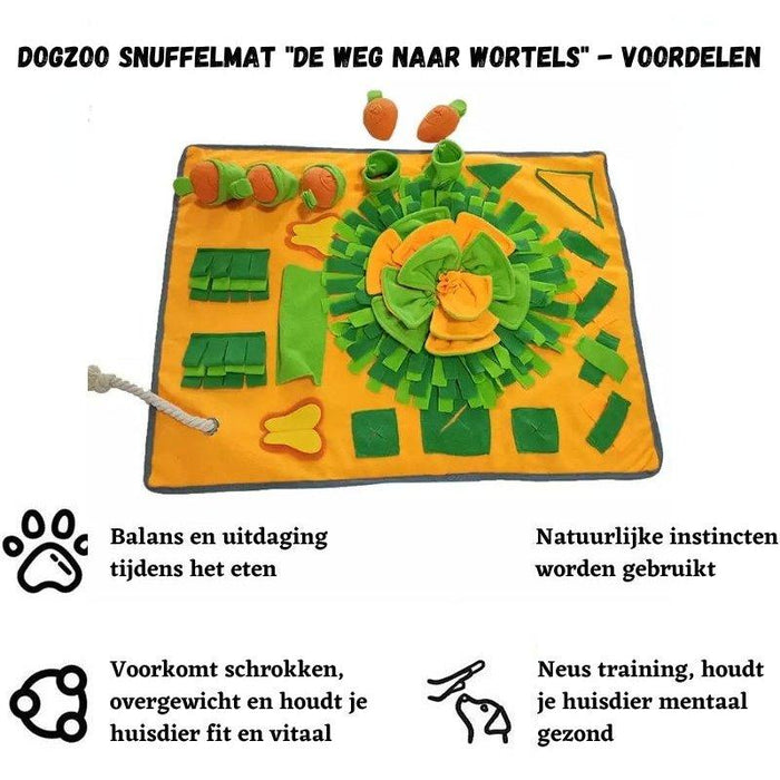 Dogzoo - Snuffelmat hond - De weg naar Wortels - Snuffelmat - Honden speelgoed - Intelligentiespel