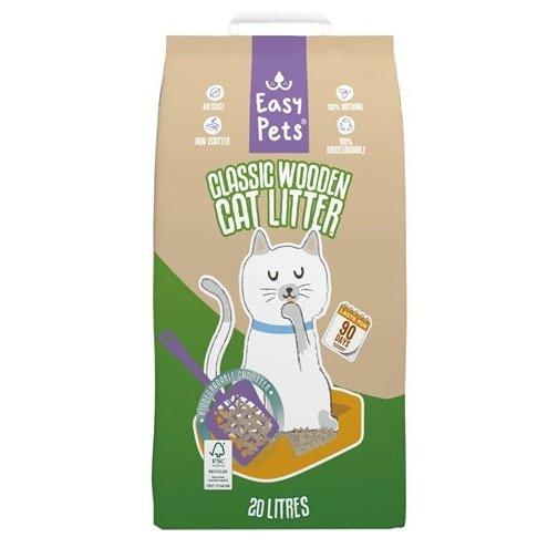 Easypets Biodegradable Classic Houtkorrels Kattenbakvulling 20 LTR