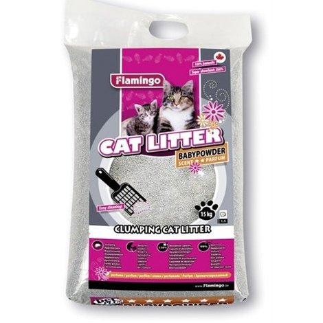 Flamingo Kattenbakvulling Met Babypoeder Geur