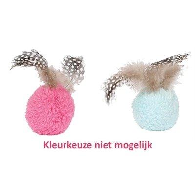 Happy Pet Dotties Bal Met Veren Assorti