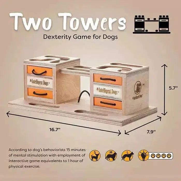 Hondenpuzzel - My Intelligent Pets - Two Towers - Intelligentiespeelgoed - Hersenwerk - Hondenspeelgoed