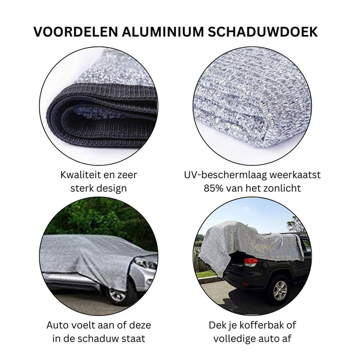 Opulfy - Schaduwdoek - Schaduwdoek vierkant - Schaduwdoek rechthoek - Aluminium - Incl. magnetische haken - Zonnescherm - Zonnescherm auto