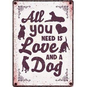 Plenty Gifts Waakbord Blik All You Need Is Love And A Dog