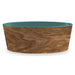 Tarhong Voerbak Hond Olive Melamine Houtprint / Teal Zeegroen