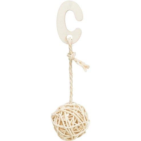 Trixie 3 Rotan Ballen Met Bel Aan Touw Naturel