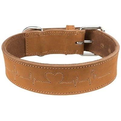 Trixie Halsband Hond Rustic Vetleer Heartbeat Bruin