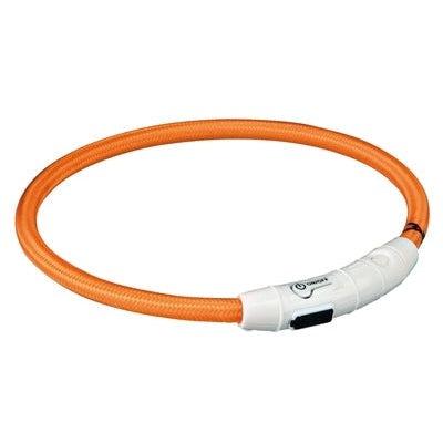 Trixie Lichtgevende Halsband Hond Flash Usb Tpu / Nylon Oranje