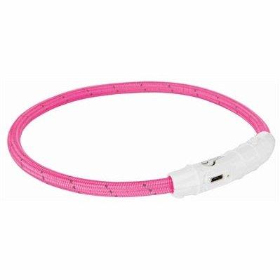 Trixie Lichtgevende Halsband Hond Flash Usb Tpu / Nylon Roze