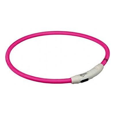 Trixie Lichtgevende Halsband Hond Flash Usb Tpu / Nylon Roze