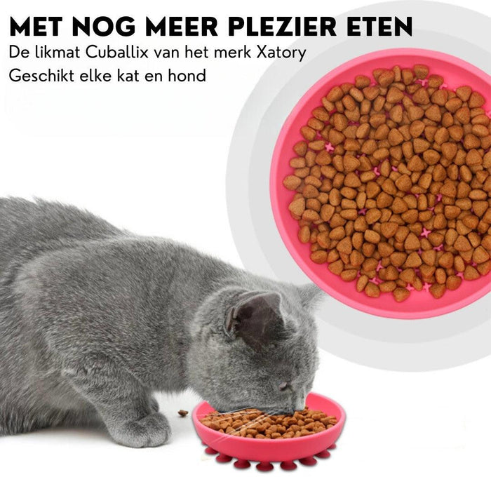 Xatory - Likmat - Cuballix - Likmat hond - Honden likmat - Slowfeeder hond - Lick mat - Zelfklevend - Anti schrok - Likmat kat - Voermat - Katten likmat - Likmatten