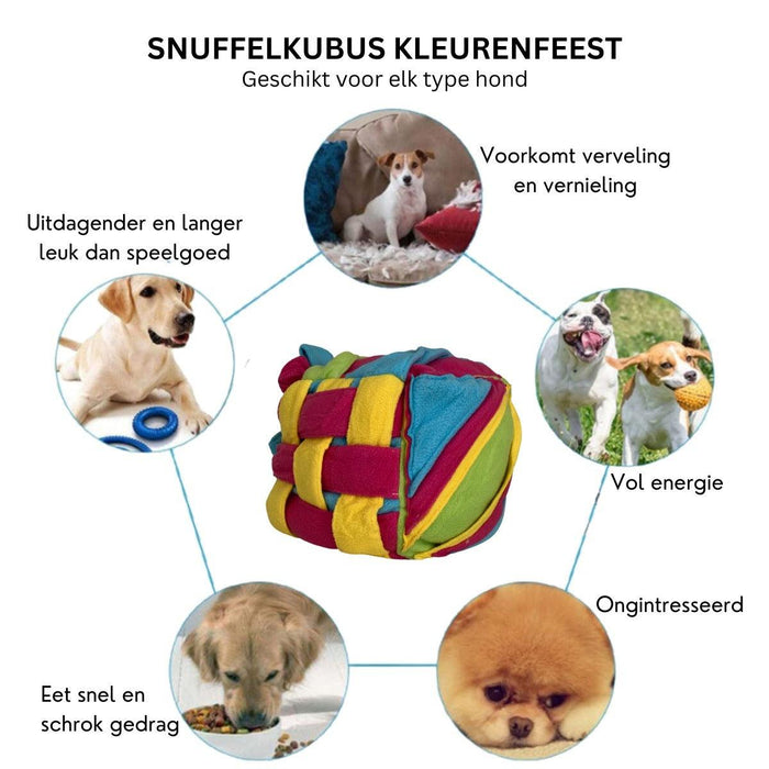 Xatory - Snuffelmat hond - Kleurenfeest - Snuffelmat - Anti schrokbak - Hondenpuzzel - Honden speelgoed - Honden snuffelmat