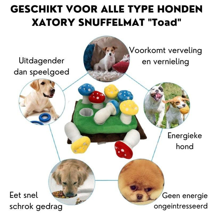 Xatory - Snuffelmat hond - TOAD - Snuffelmat - Anti Schrok gedrag - Honden speelgoed - Snuffelmat voor honden