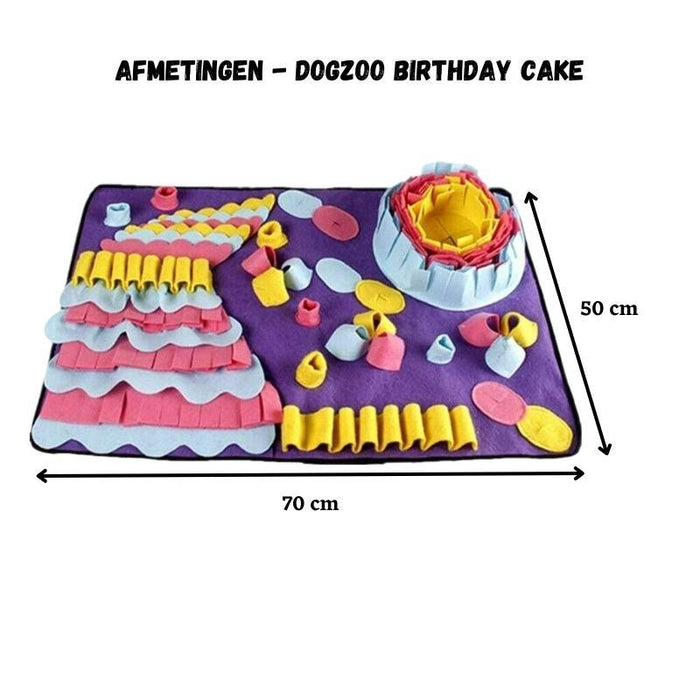 Xatory - Snuffelmat voor honden - Birthday Cake - Snuffelmat hond - Hondenpuzzel - Anti schrokbak - Hondenspeelgoed