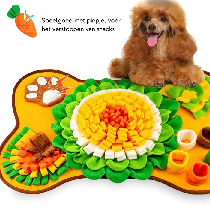 Xatory - Snuffelmat voor honden - WortelWroeter - Snuffelmat hond - Hondenpuzzel - Anti schrokbak - Hondenspeelgoed