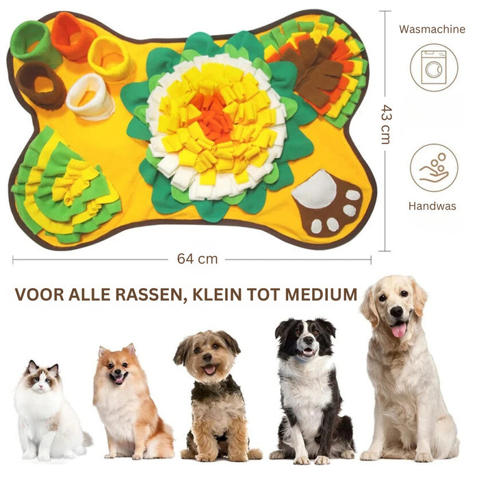 Xatory - Snuffelmat voor honden - WortelWroeter - Snuffelmat hond - Hondenpuzzel - Anti schrokbak - Hondenspeelgoed