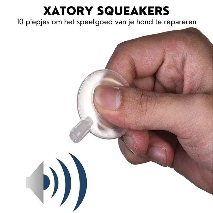 Xatory - Squeakers - 10 stuks - Piepjes - Piepjes honden speelgoed - Reparatie hondenspeelgoed - Speelgoed piep - Knuffel piep